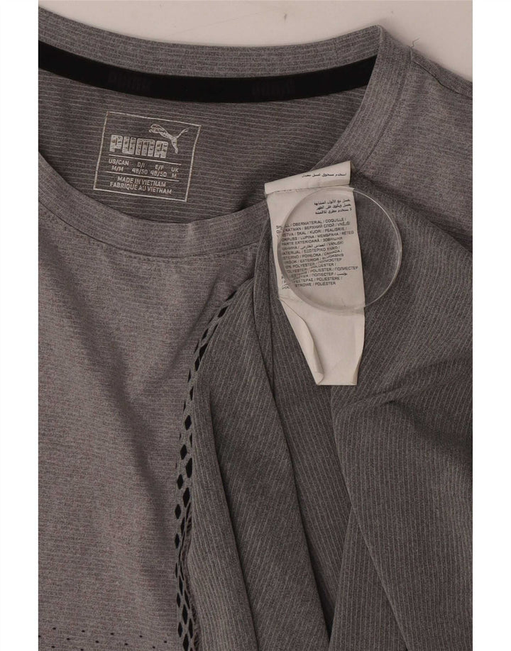 T-shirt męski Puma Top, średni szary, poliester w cętki