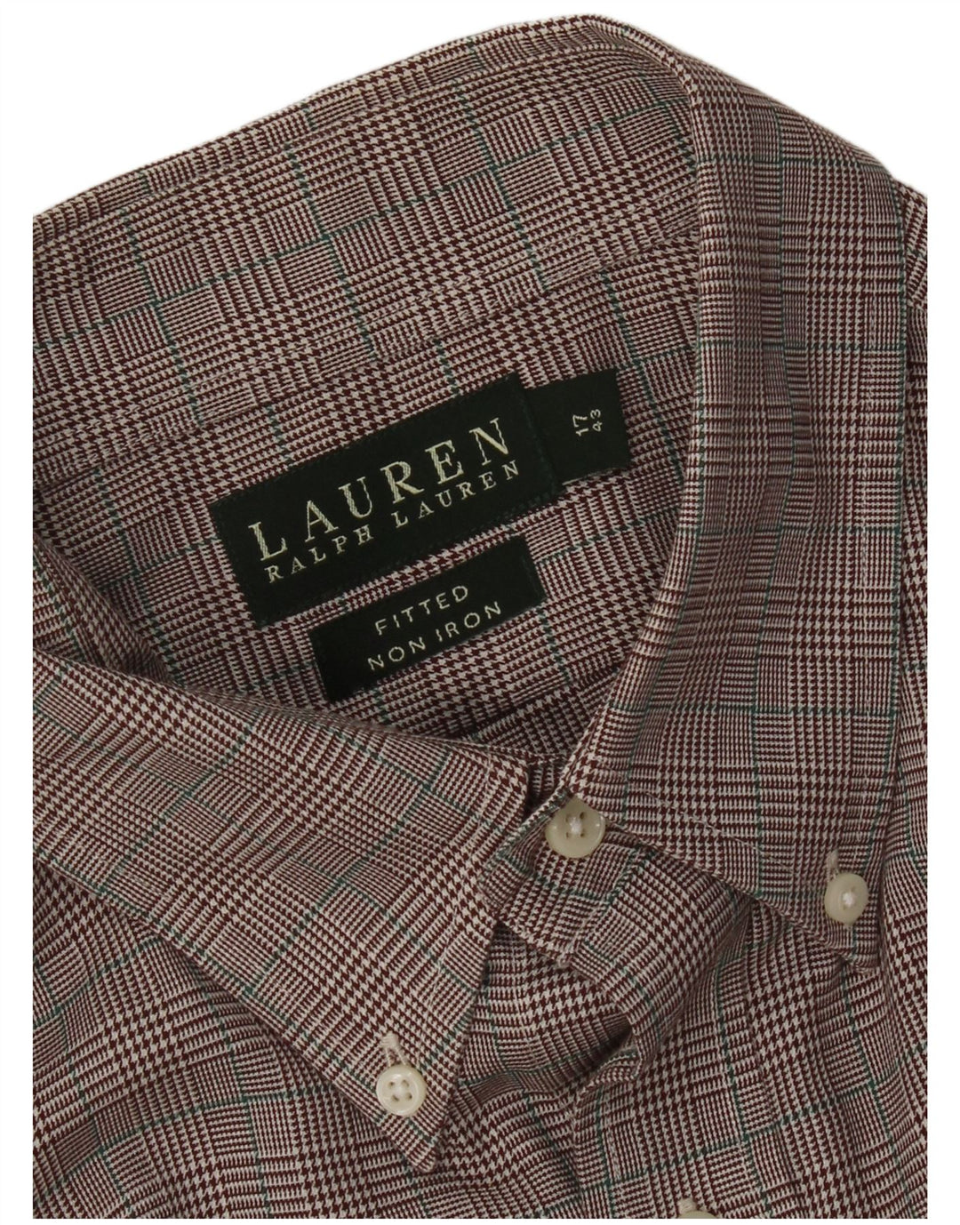 Dopasowana koszula męska Ralph Lauren, rozmiar 17 43 XL, brązowa pepitka