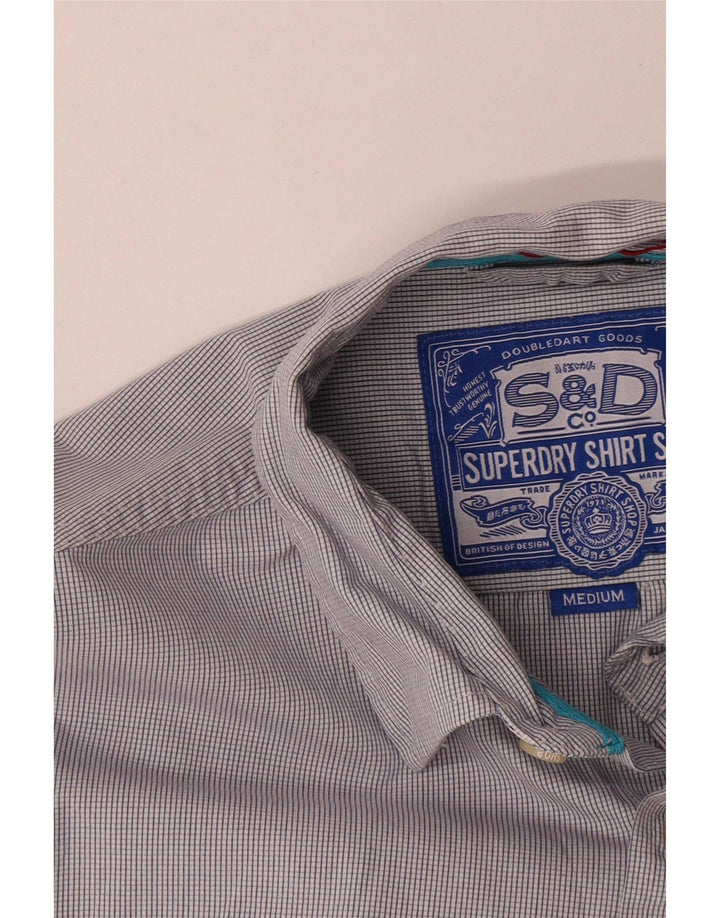 Koszula męska Superdry, bawełniana kratka, średnia szarość