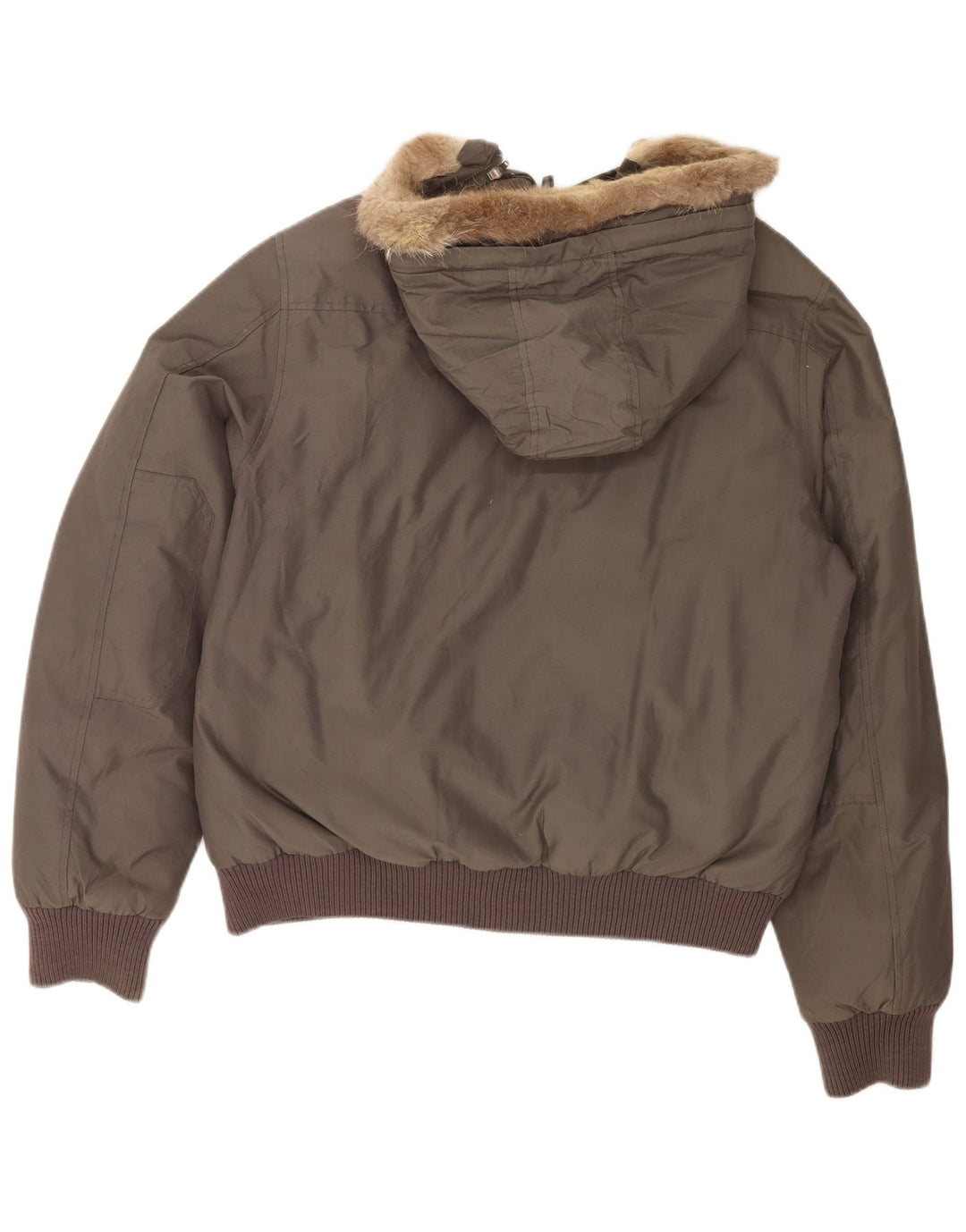 Męska wyściełana kurtka bomber z kapturem Woolrich UK 40, duża, szara bawełna