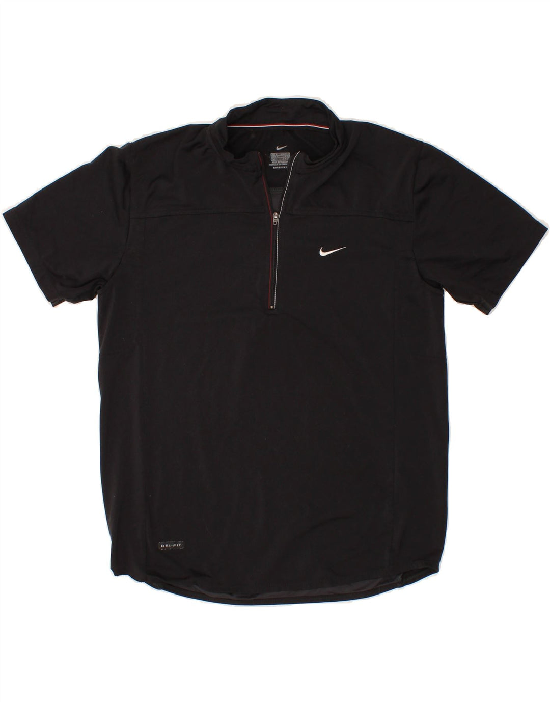 NIKE Womens Dri Fit Short Sleeve Pullover Tracksuit Top UK 14 Medium Black Vintage Nike and Second-Hand Nike from Messina Hembry 