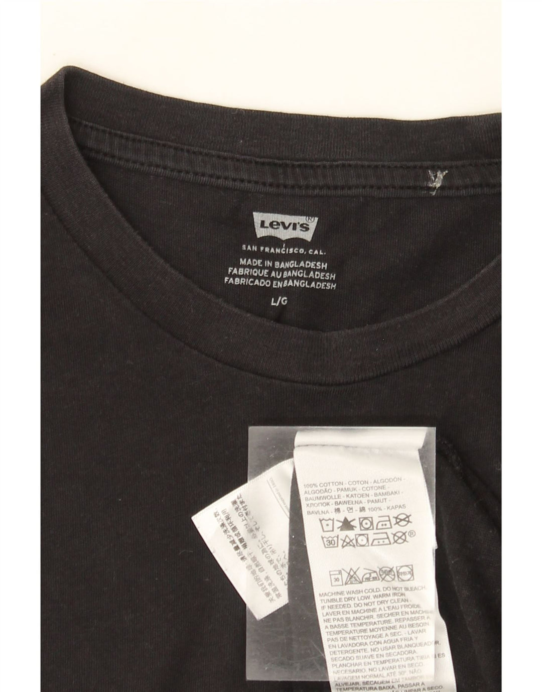 Męski graficzny top Levi's z długim rękawem, duży, czarny, bawełniany