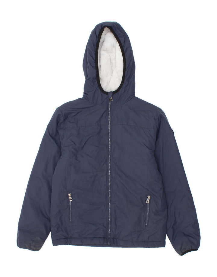 GAUDI Boys Hooded Padded Jacket 11-12 Years Navy Blue Polyester Vintage Gaudi and Second-Hand Gaudi from Messina Hembry 