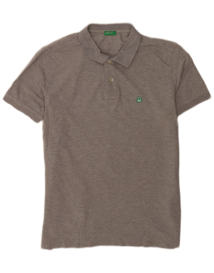 Męska koszulka polo Benetton, duża, szara, bawełniana