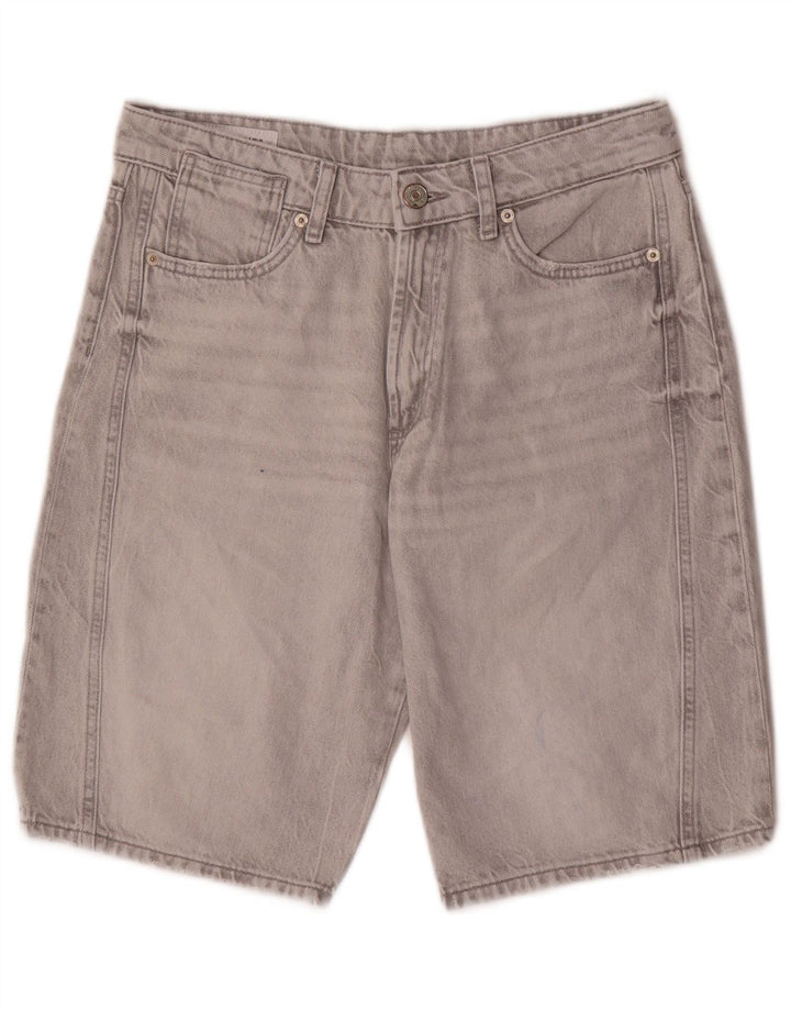 ZARA Womens Denim Shorts EU 40 Medium W30  Grey