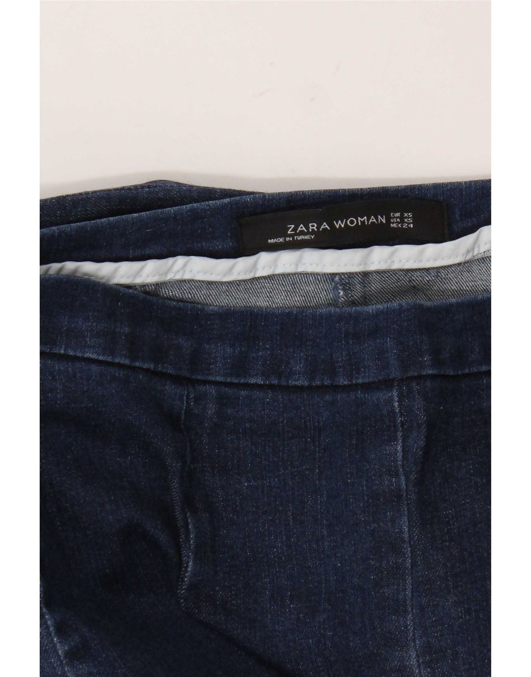 Damskie jeansy rozkloszowane Zara XS W24 L29 Granatowe