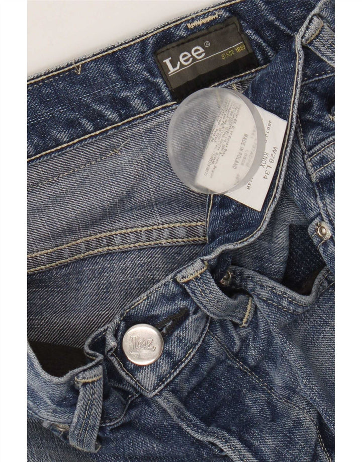 Damskie jeansy Lee Knox Straight W28 L28 Niebieskie bawełniane