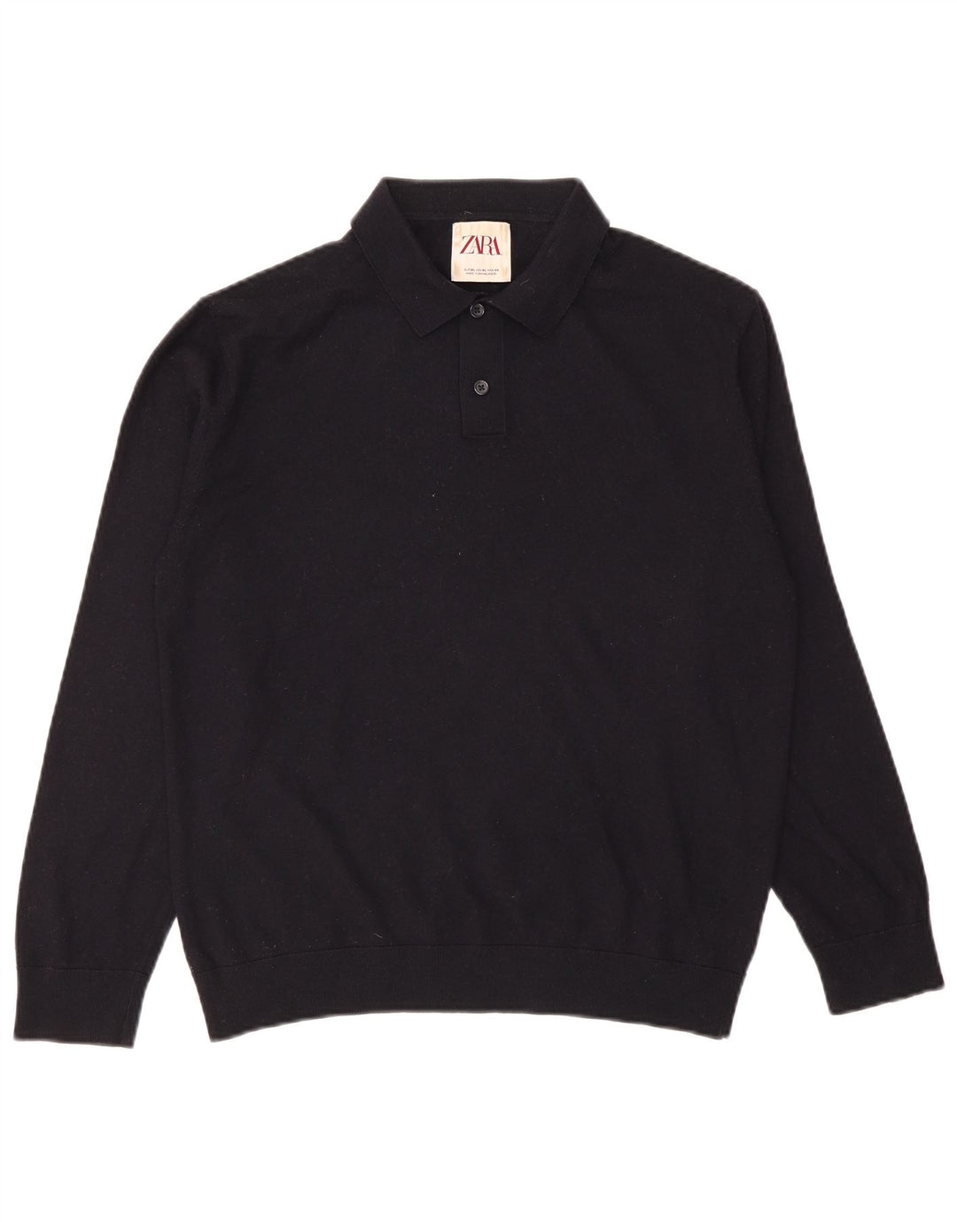Zara Męski sweter polo XL, granatowy, wełniany