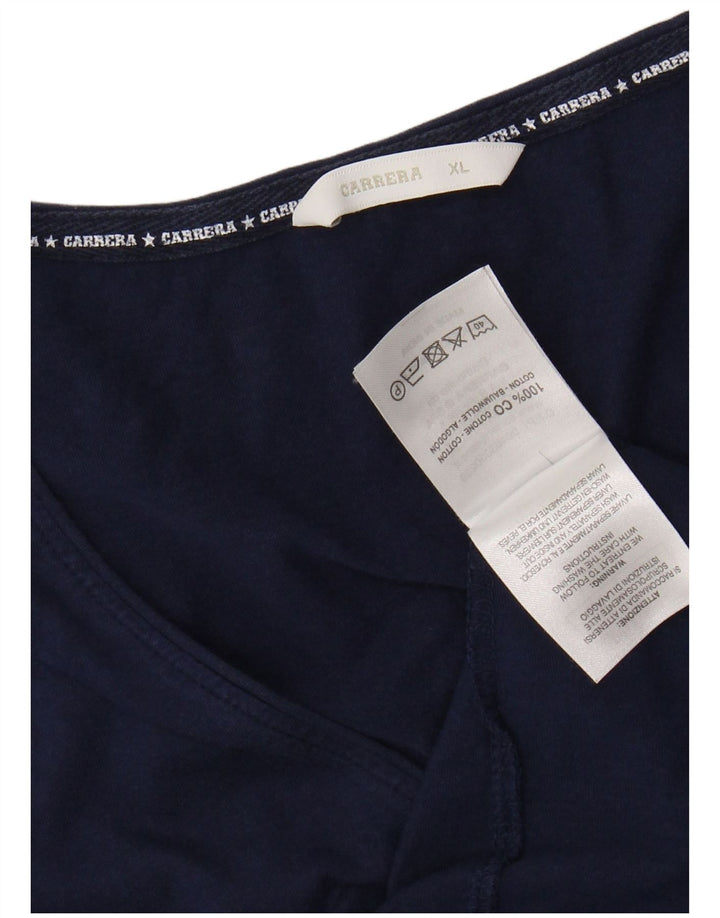 Damska koszulka z grafiką CARRERA Top UK 18 XL, granatowa, bawełniana