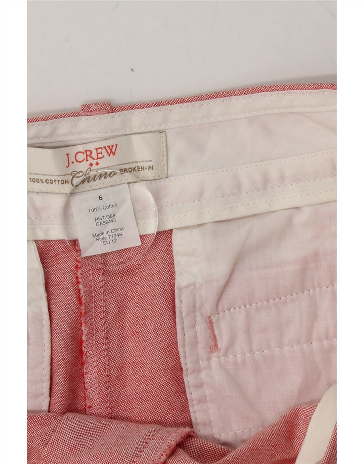 J. CREW Womens Broken In Chino Shorts US 6 Medium W32  Pink Cotton Vintage J. Crew and Second-Hand J. Crew from Messina Hembry 