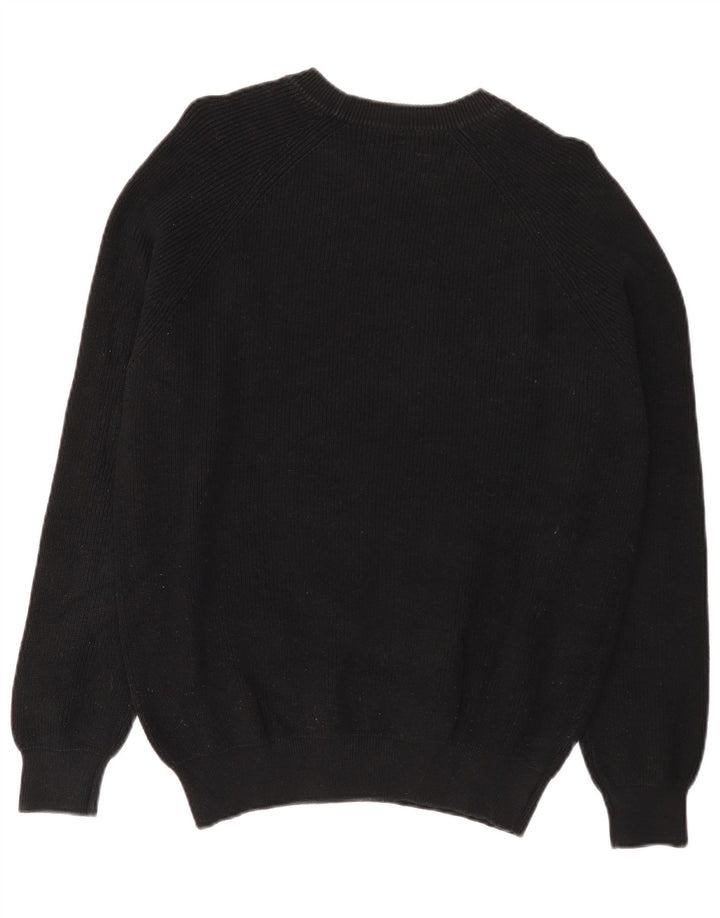Zara Męski sweter z dekoltem w łódkę, mały, czarny, bawełniany