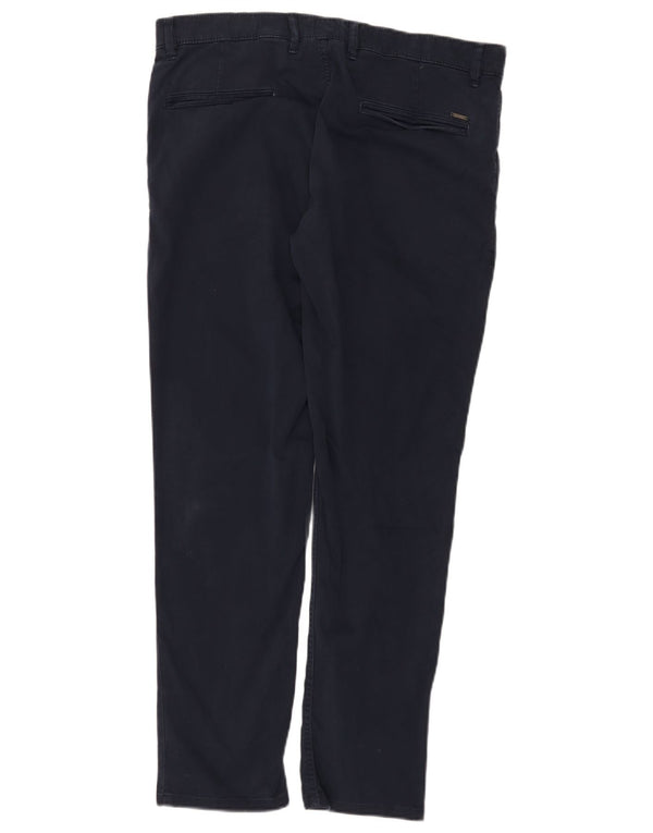 Hugo Boss Mens Slim Chino Trousers W34 L29 Navy Blue Cotton