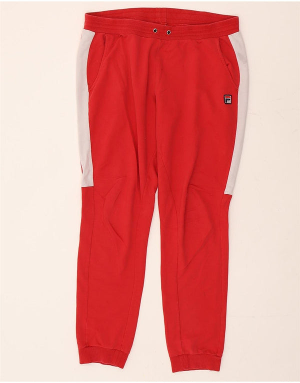 Męskie spodnie dresowe Fila Joggers XL, czerwone, bawełniane z blokami kolorów