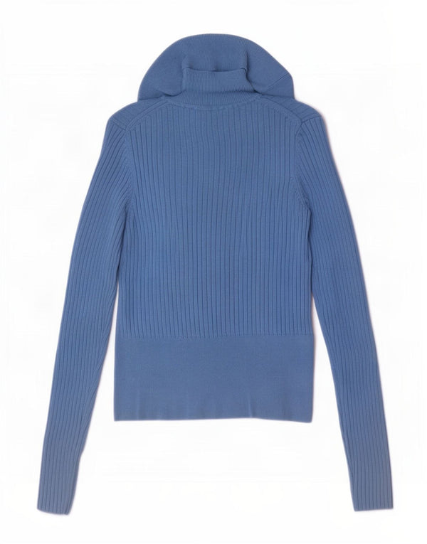 Damski sweter Zara z okrągłym dekoltem UK 8 Small Blue Viscose