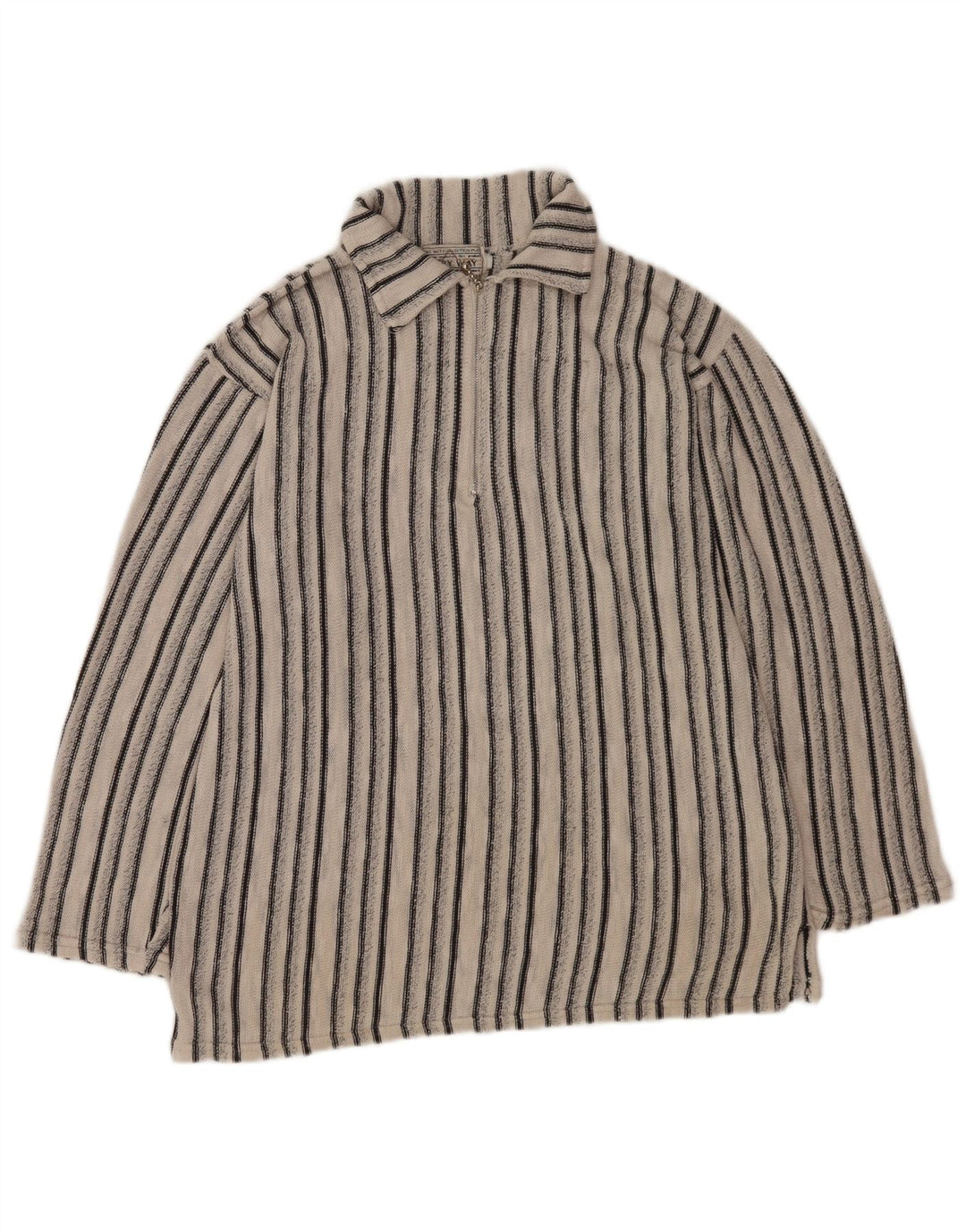 Vintage męski sweter polo w średnie białe paski