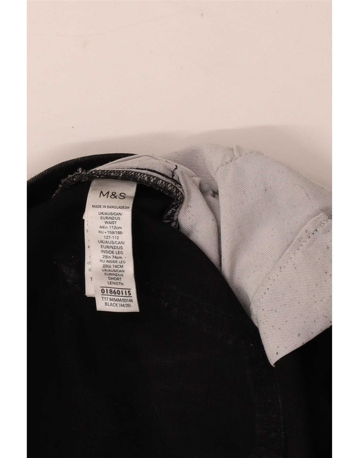 Marks & Spencer Męskie proste dżinsy W44 L29 Czarne bawełniane