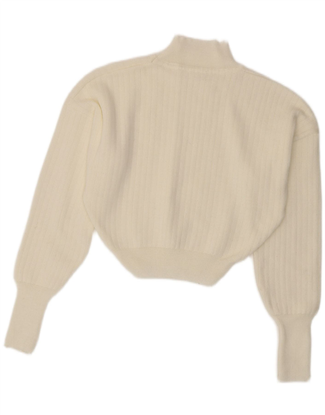 Vintage damski sweter z golfem UK 14, średni biały