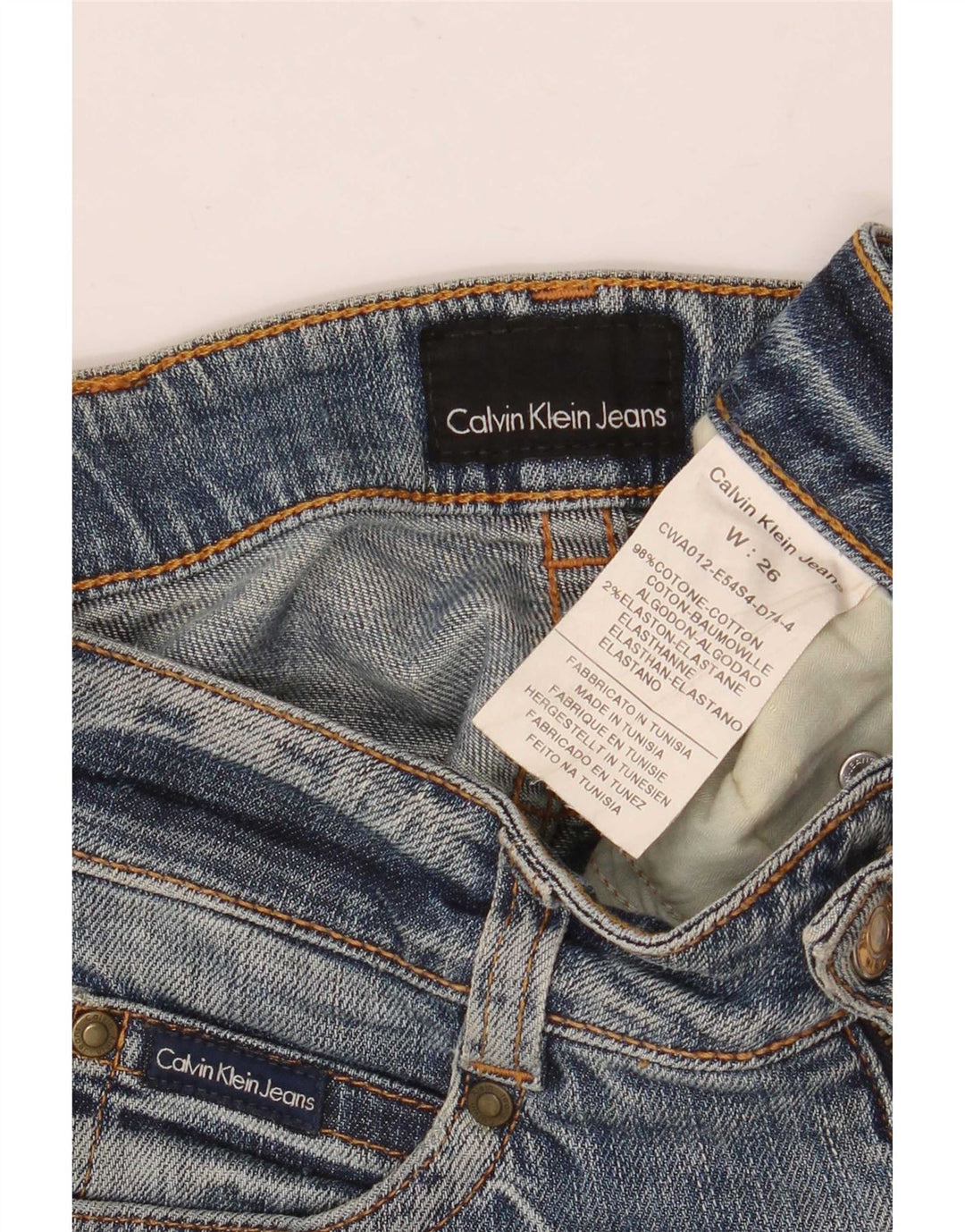 Damskie jeansy Calvin Klein Slim W26 L30 Niebieskie bawełniane