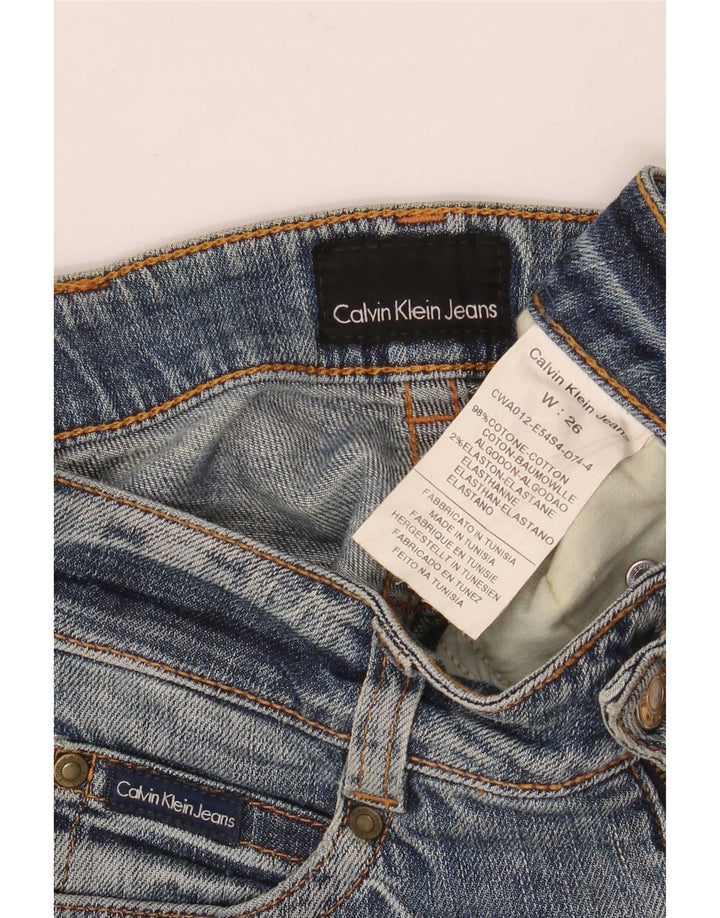 Damskie jeansy Calvin Klein Slim W26 L30 Niebieskie bawełniane