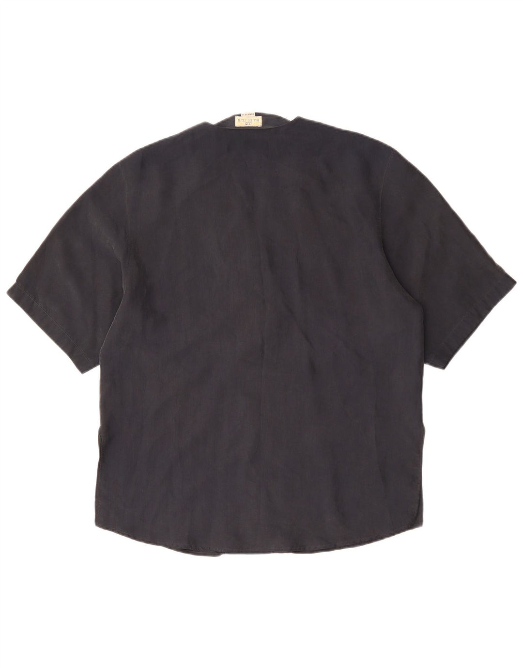 Damska bluzka koszulowa z krótkim rękawem BLUE CLUB IT 42 Średni czarny jedwab