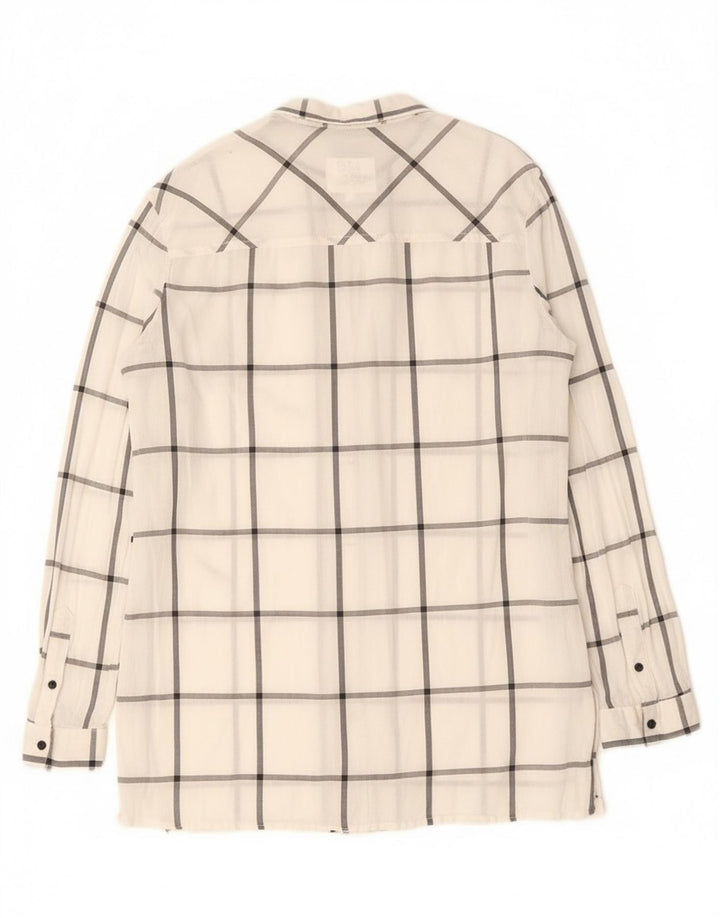 Koszula damska Brugi UK 14, bawełniana średnia biała kratka