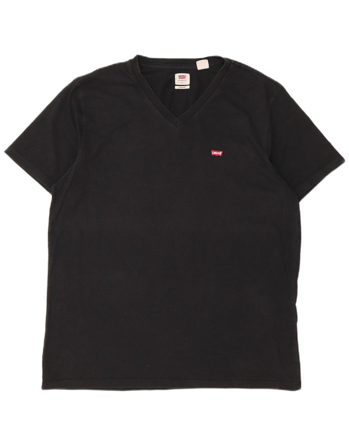 Męski standardowy T-shirt Levi's, duży, czarny, bawełniany