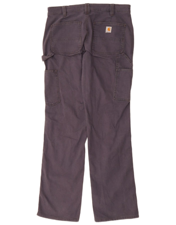 CARHARTT Womens Original Fit Cargo Trousers US 6 Medium W32 L32 Navy Blue