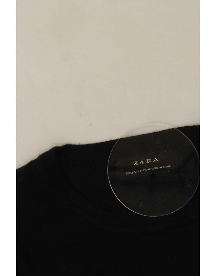 Męski sweter Zara z okrągłym dekoltem, duży, granatowy