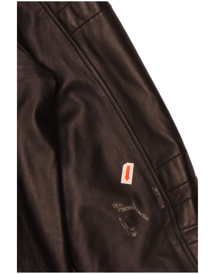 Damska skórzana kurtka racer JIL SANDER IT 46, duża czarna skóra