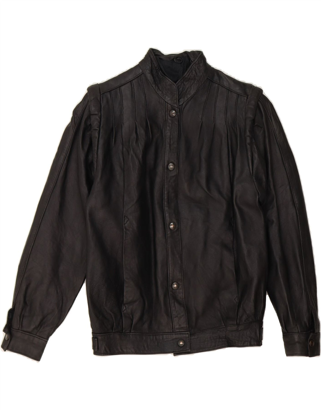 VINTAGE Womens Leather Jacket UK 14 Medium Black Vintage Vintage and Second-Hand Vintage from Messina Hembry 