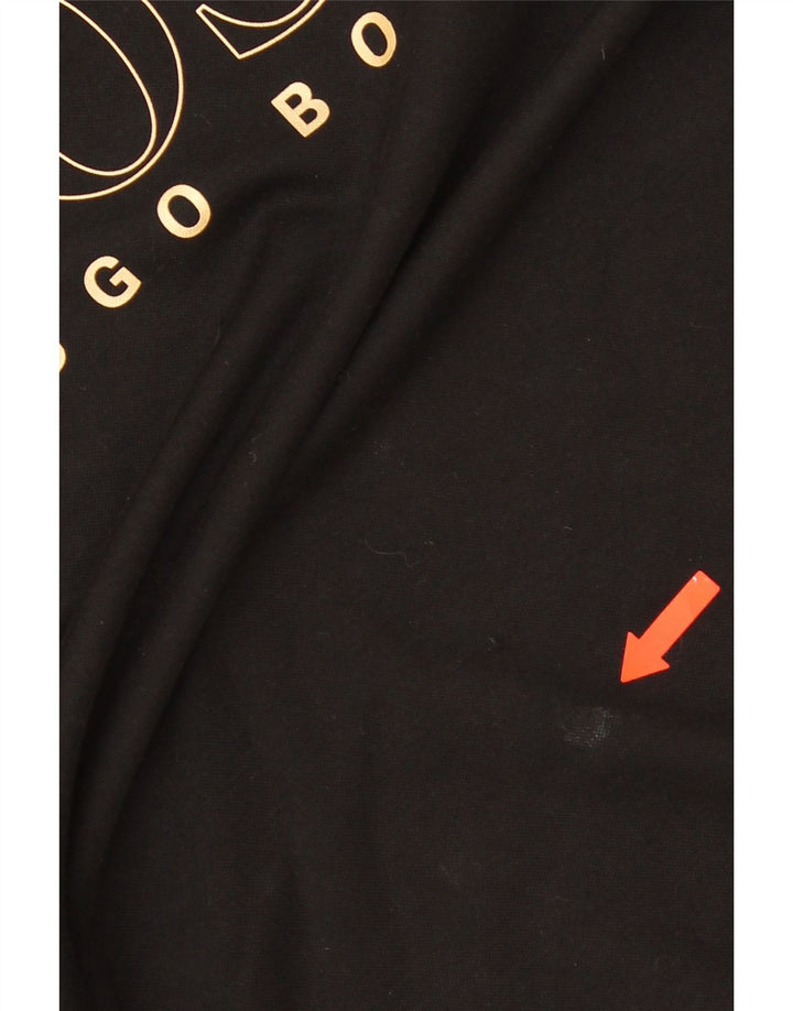 Męska bluza z grafiką HUGO BOSS, średnia czarna bawełna