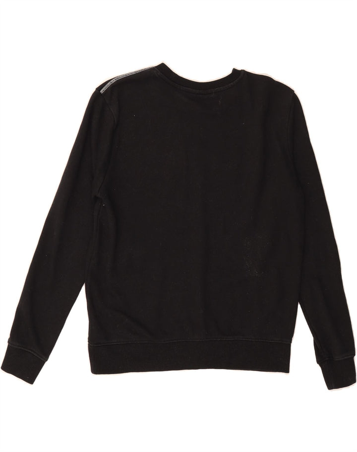 FILA Womens Graphic Sweatshirt Jumper UK 14 Medium Black Cotton Vintage Fila and Second-Hand Fila from Messina Hembry 