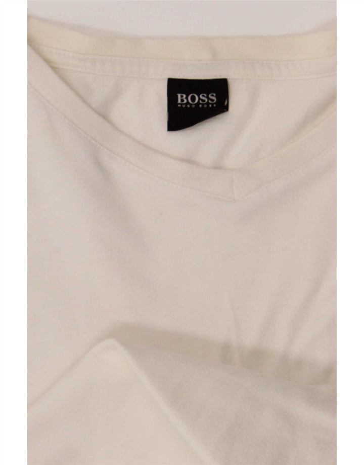 T-shirt męski Hugo Boss, top XL, biała bawełna