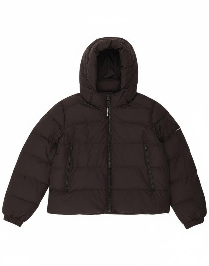 Damska wyściełana kurtka Superdry z kapturem, duża, czarna, UK 16