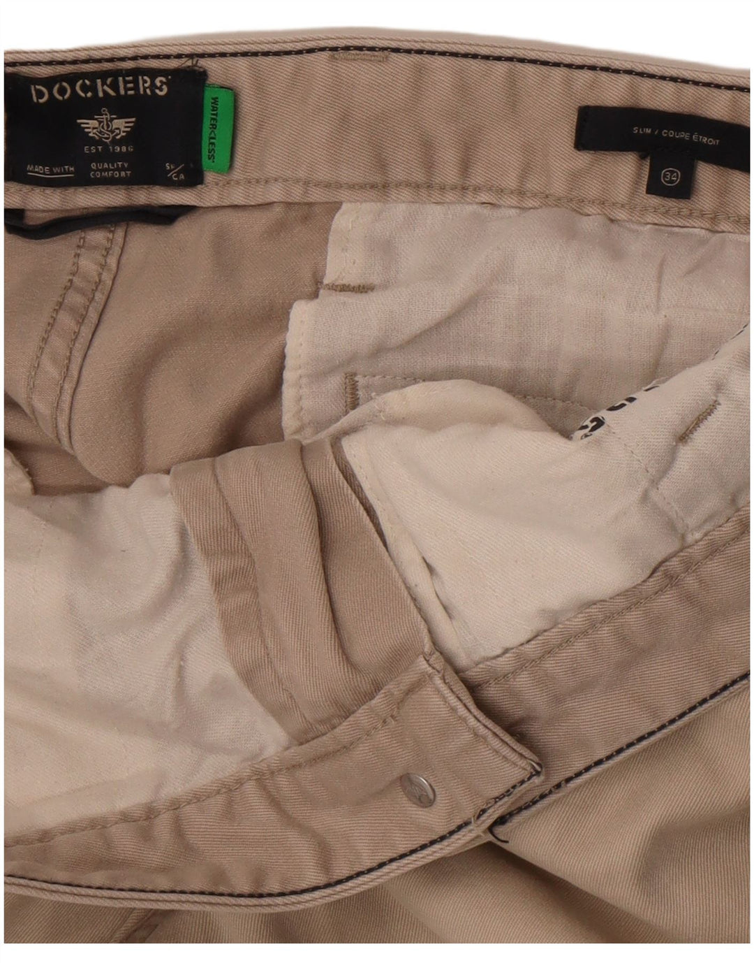 Męskie spodnie typu slim chino Dockers W34 L29 beżowe