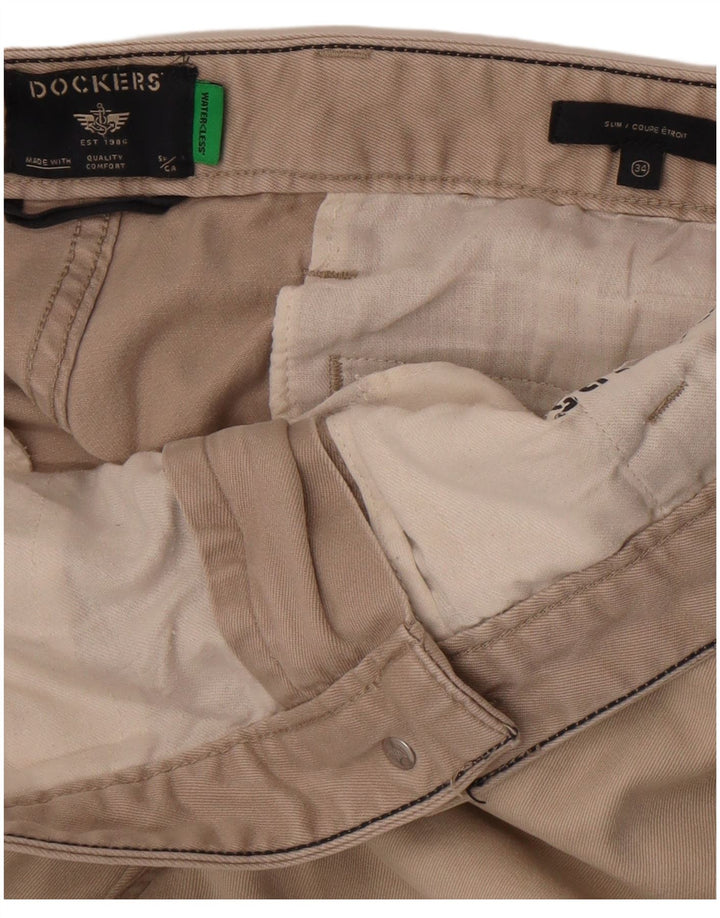 Męskie spodnie typu slim chino Dockers W34 L29 beżowe