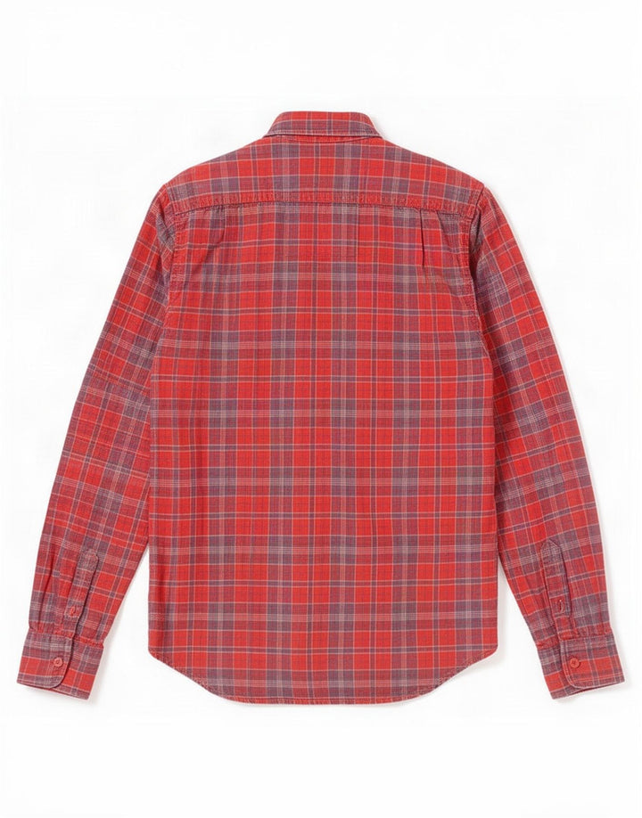 Męska koszula flanelowa Superdry, duża, bawełniana w czerwoną kratę