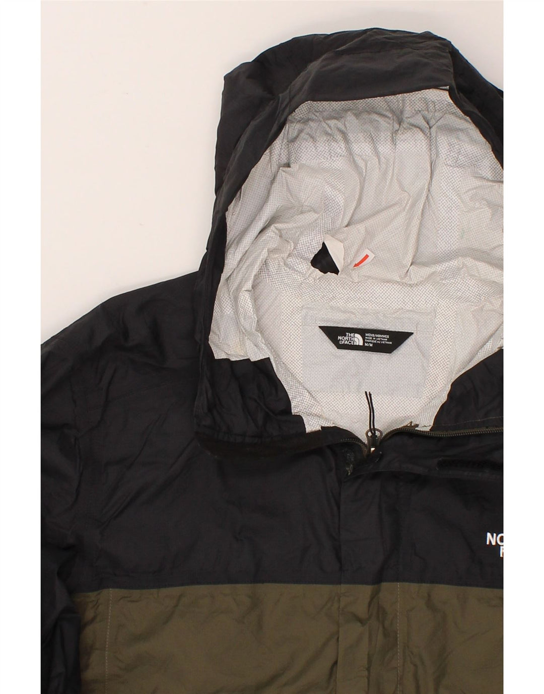 Męska kurtka przeciwdeszczowa z kapturem THE NORTH FACE UK 38, średni kolor khaki