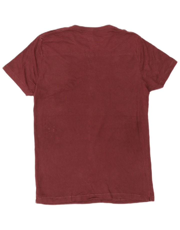 T-shirt męski French Connection Top, średnia, bordowa bawełna