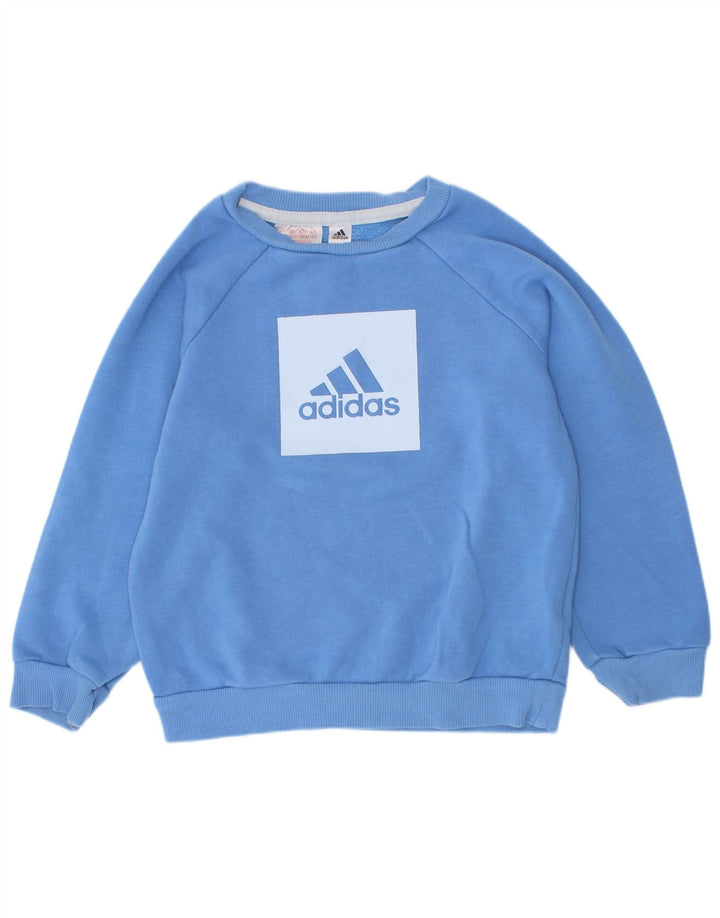 Bluza chłopięca Adidas z grafiką, 2-3 lata, niebieska bawełna