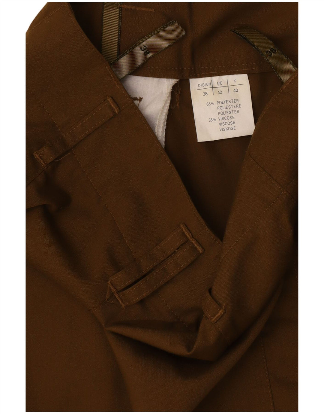 Vintage damskie spodnie na co dzień EU 38 Medium W28 L30 Khaki poliester