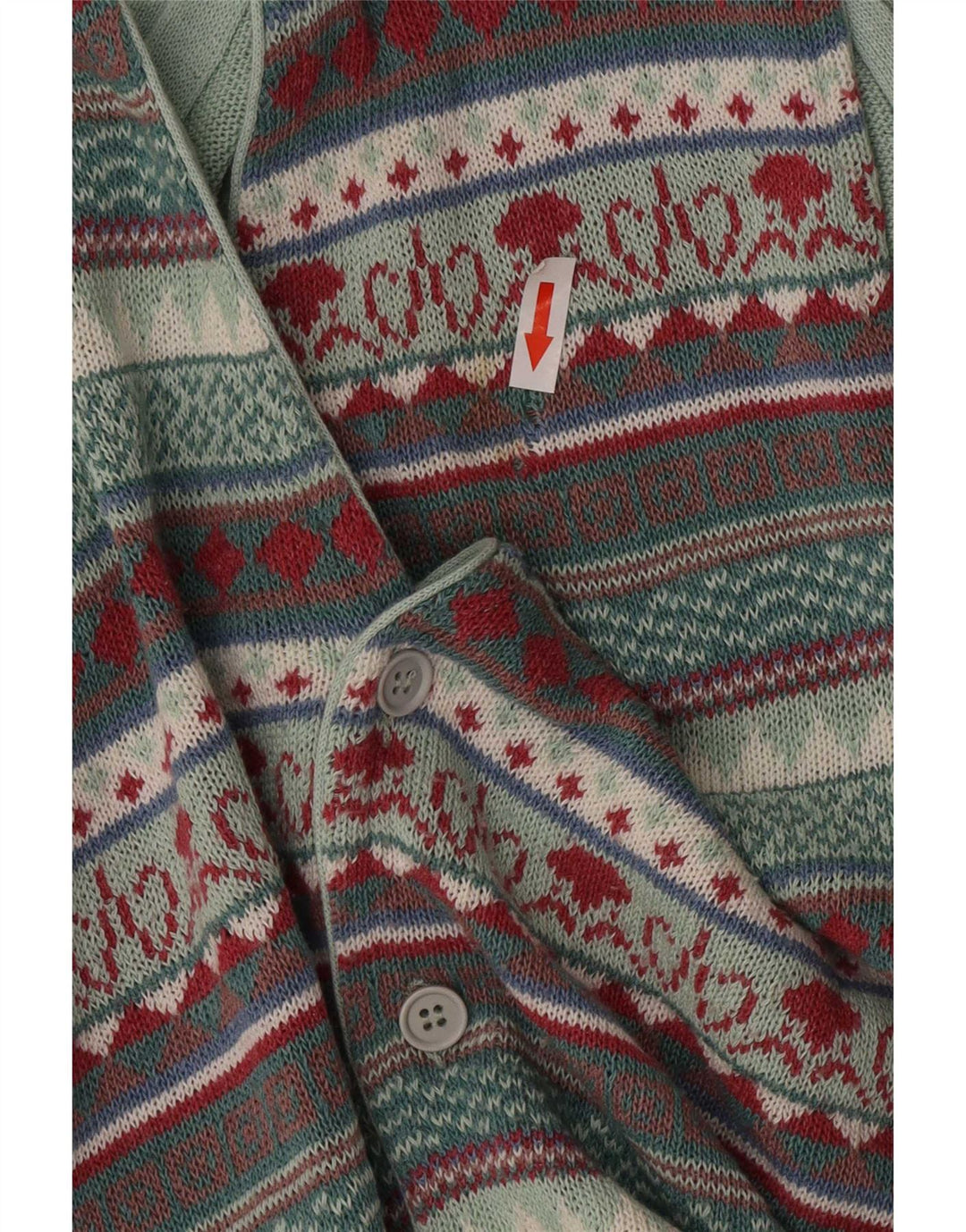 Vintage męski kardigan bez rękawów, średni, wielokolorowy Fair Isle