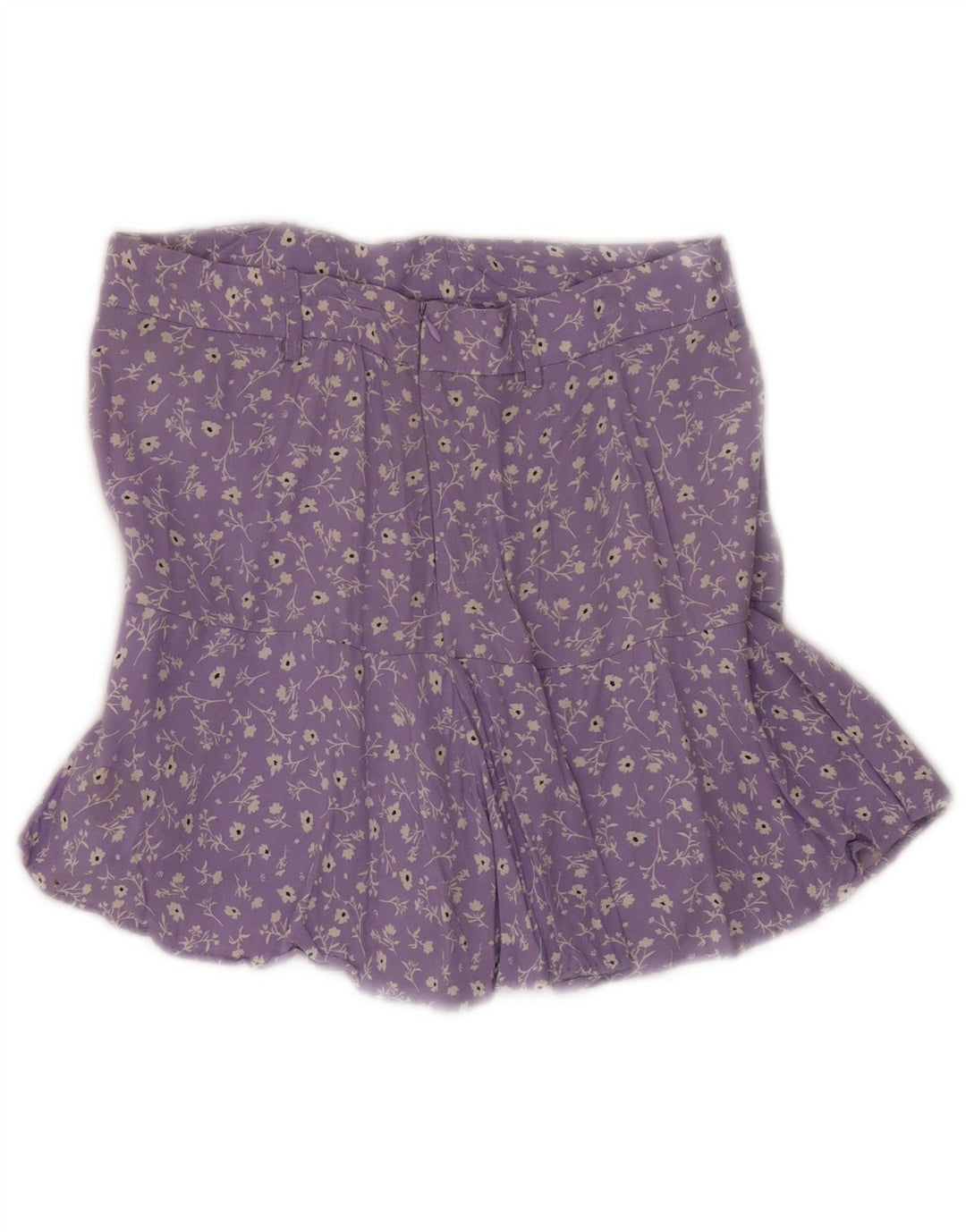 Damska spódniczka mini Zara Medium W28 Fioletowa wiskoza w kwiaty
