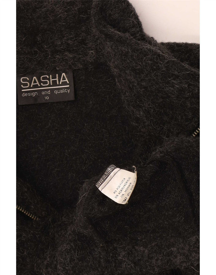 Damski sweter oversize Sasha Cardigan UK 10, mały, szary poliester