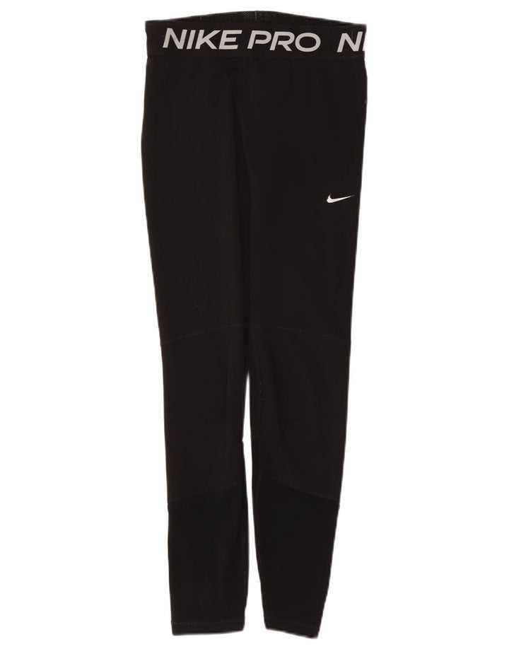 Dziewczęce legginsy z grafiką Nike 13-14 lat XL, czarne, poliestrowe