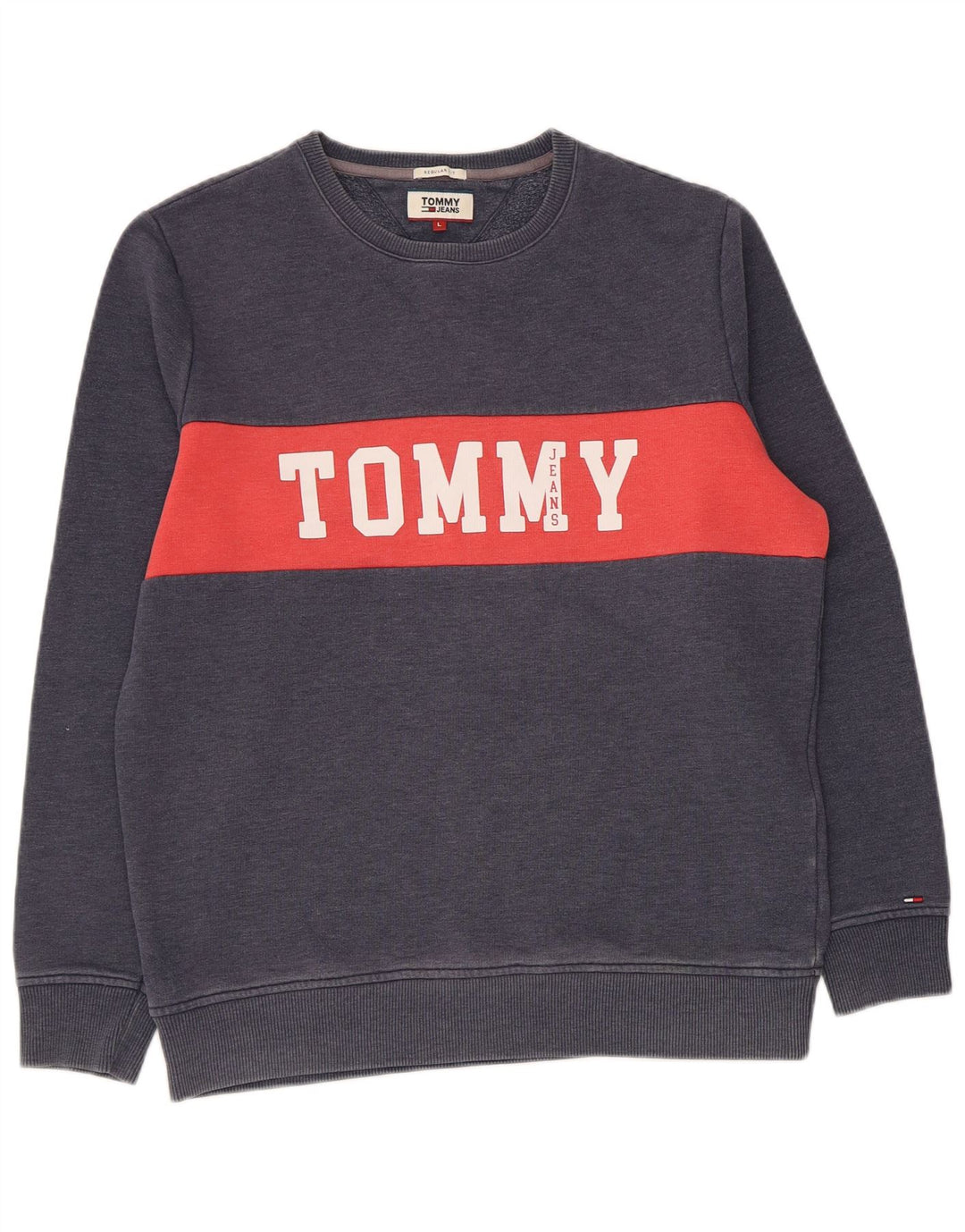 Męska bluza Tommy Hilfiger, duża, granatowa, z blokami kolorów