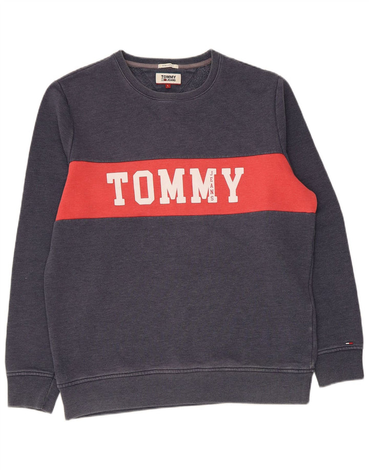 Męska bluza Tommy Hilfiger, duża, granatowa, z blokami kolorów