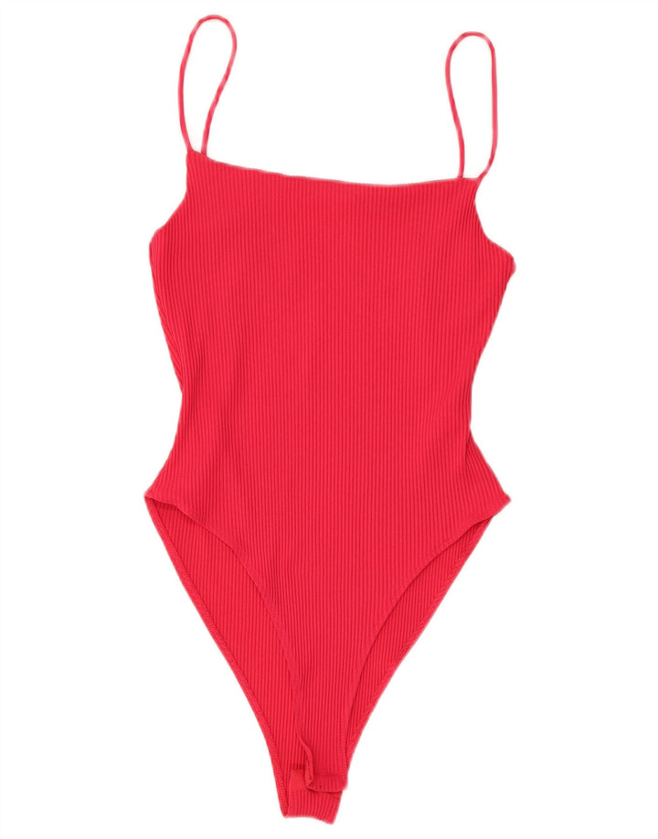 Body damskie Zara UK 12, średni czerwony poliamid