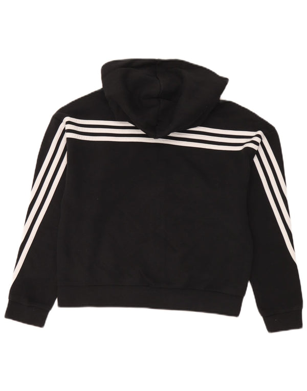 Chłopięcy sweter Adidas z zamkiem błyskawicznym, 11-12 lat, czarna bawełna