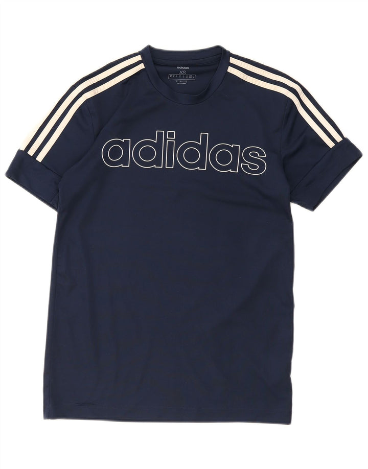Adidas Męska koszulka Climalite Graphic Top XS Granatowy poliester